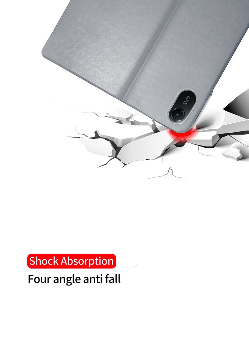 BYTER Xiaomi Redmi Pad 2 2025 (11.0 inches) Classic PU Leather Trifold Stand Flip Case Cover (TCFPSR) - Grey - Image 5